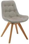 Carryhome Stuhl, Hellgrau, Textil, Wildeiche, massiv, konisch, 56x84x63 cm,