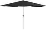 vidaXL Sonnenschirm, Schwarz, Textil, 390x390 cm, Sonnenschutz & Sichtschutz,