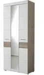 Carryhome Garderobenschrank, Wei&szlig;, Eiche, Holzwerkstoff, Eiche, 7 F&auml;cher, 84x200x40