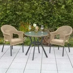 Gardenson Balkonset Ravenna, Graphit, Natur, Metall, Kunststoff, Balkonm&ouml;bel,