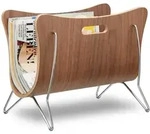 Relaxdays Zeitungsst&auml;nder, Braun, Holzwerkstoff, Holz, Metall, 25x30x37 cm, Ordnen &