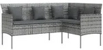 vidaXL Sofa, Grau, Kunststoff, F&uuml;llung: Polyester, 161.5x80x113 cm, Loungem&ouml;bel,
