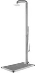 vidaXL Gartendusche, Grau, Metall, Zylindrisch, 62x230x110 cm, Freizeit, Pools und