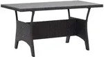 vidaXL Gartentisch, Schwarz, Kunststoff, Rechteckig,rechteckig, S&auml;ule, 120x66x70 cm,