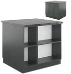 Vicco K&uuml;cheninsel, Gr&uuml;n, Anthrazit, Holzwerkstoff, Rechteckig, 90x82x81.6 cm,