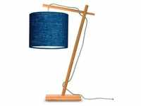 Good & Mojo Tischleuchte, Blau, Textil, Bambus, 18x46x30 cm, LED-Leuchtmittel