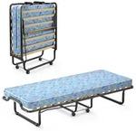 Costway G&auml;stebett, Blau, Metall, Schlafzimmer, Betten, Klappbetten