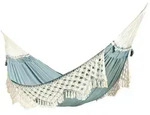 La Siesta H&auml;ngematte Kingsize Organic Cotton, Hellblau, Textil, Boho, 180x400 cm,