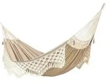 La Siesta H&auml;ngematte Kingsize Organic Cotton, Beige, Textil, Boho, 180x400 cm,