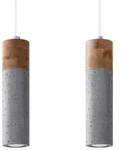 H&auml;ngeleuchte, Grau, Holz, 6x120x30 cm, Lampen & Leuchten, Innenbeleuchtung,