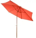 MCW Sonnenschirm, Orange, Holz, 300x300 cm, Sonnen- & Sichtschutz, Sonnenschirme