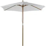 Outsunny Sonnenschirm,, Wei&szlig;, Holz, 250x250 cm, Sonnen- & Sichtschutz, Sonnenschirme
