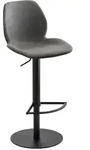 Novel Barhocker, Anthrazit, Schwarz, Metall, Textil, rund, Bodenplatte,