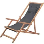 vidaXL Klappbarer, Grau, Holz, 60x95x127 cm, Gartenm&ouml;bel, Gartenst&uuml;hle,