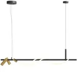 Maytoni Pendelleuchte, Schwarz, Gold, Metall, Kunststoff, A, 140x150x18 cm, CE,