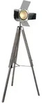N&auml;ve Stehleuchte, Chrom, Braun, Metall, Kiefer, 100-140 cm, h&ouml;henverstellbar,