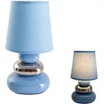 N&auml;ve Tischleuchte, Blau, Textil, Keramik, 31 cm, Lampen & Leuchten,