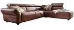 Kawola Ecksofa, Braun, Leder, 4-Sitzer, F&uuml;llung: Schaumstoff, L-Form, 263x240 cm,
