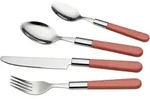 Echtwerk Besteckset Bistro, Rosa, Metall, 16-teilig, rutschfester Griff,