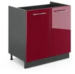 Vicco Sp&uuml;lenunterschrank, Bordeaux, Anthrazit, Holzwerkstoff, 1 F&auml;cher,...
