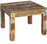 Mid.you Couchtisch, Braun, Holz, Mangoholz, massiv, quadratisch, eckig, 60x47x60 cm,