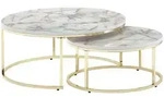 Mid.you Satztisch, Wei&szlig;, Holzwerkstoff, 2-teilig, rund, eckig, 80x36x80 cm,