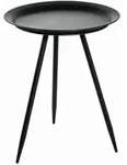 Beistelltisch, Schwarz, Metall, rund, konisch, Rundrohr, 47x38x47 cm, Wohnzimmer,