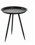 Beistelltisch, Schwarz, Metall, rund, konisch, Rundrohr, 54x44x54 cm, Wohnzimmer,
