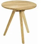 Beistelltisch, Eiche, Holz, Eiche, massiv, rund, 40x40x40 cm, Wohnzimmer,
