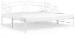 vidaXL Ausziehsofa, Wei&szlig;, Metall, Rechteckig, 90x200 cm, Schlafzimmer, Betten
