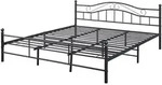 [en.casa] Metallbett, Schwarz, Metall, 180x200 cm, Schlafzimmer, Betten, Metallbetten