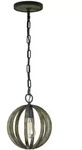 Elstead Lighting H&auml;ngeleuchte Allier, Eiche, Holz, Metall, Eiche, 47 cm, Gr&uuml;ner