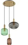 Globo H&auml;ngeleuchte, Gr&uuml;n, Messing, Cappuccino, Metall, Glas, 130 cm, Lampen &