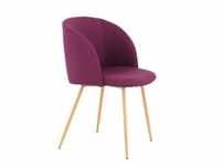 Stuhl-Set, Violett, Metall, Kunststoff, 54x84x56 cm, abwischbar, Esszimmer, Stühle,