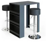 Vicco Bartisch-Set, Anthrazit, Holzwerkstoff, 3 F&auml;cher, Rechteckig,Rechteckig,