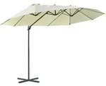 Outsunny Doppelsonnenschirm,, Beige, Metall, 270x460 cm, Sonnen- & Sichtschutz,