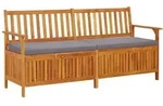 vidaXL Gartenbank, Grau, Holz, 170x84x63 cm, Gartenm&ouml;bel, Gartenb&auml;nke