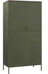 vidaXL Kleiderschrank, Olivgr&uuml;n, Metall, 4 F&auml;cher, Rechteckig, 90x180x50 cm,