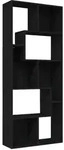 vidaXL B&uuml;cherregal, Schwarz, Holz, Strukturbuche, 9 F&auml;cher, Rechteckig, 67x161x24