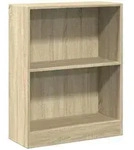vidaXL B&uuml;cherregal, Sonoma Eiche, Holz, Strukturbuche, 2 F&auml;cher, Rechteckig,