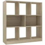 vidaXL B&uuml;cherregal, Sonoma Eiche, Holz, Strukturbuche, 8 F&auml;cher, Rechteckig,