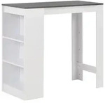 vidaXL Bartisch, Wei&szlig;, Holzwerkstoff, Strukturbuche, Rechteckig, 50x103x110 cm,