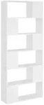 vidaXL B&uuml;cherregal, Wei&szlig;, Holz, 8 F&auml;cher, Rechteckig, 80x186x24 cm, Wohnzimmer,