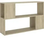 vidaXL B&uuml;cherregal, Sonoma Eiche, Holz, Strukturbuche, 2 F&auml;cher, Rechteckig,