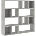 vidaXL B&uuml;cherregal, Grau, Holzwerkstoff, Strukturbuche, 8 F&auml;cher, 105x102x24...