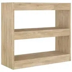 vidaXL B&uuml;cherregal, Sonoma Eiche, Holz, Strukturbuche, 2 F&auml;cher, Rechteckig,