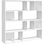 vidaXL B&uuml;cherregal, Wei&szlig;, Holzwerkstoff, Strukturbuche, 8 F&auml;cher, 105x102x24...