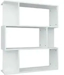 vidaXL B&uuml;cherregal, Wei&szlig;, Holz, Strukturbuche, 3 F&auml;cher, Rechteckig, 80x96x24 cm,
