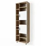 Vicco Badschrank, Wei&szlig;, Hellbraun, Holzwerkstoff, 14 F&auml;cher, Rechteckig, 60x190x30