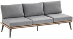 Niehoff Garden Loungesofa, Anthrazit, Teak, Textil, Teakholz, massiv, 3-Sitzer,